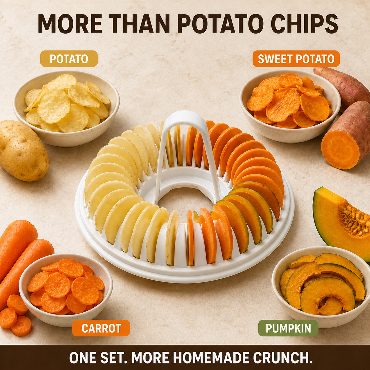 🥔 Microwave Potato Chip Maker with Slicer – Oil-Free Snack Kit ✨ - image 1