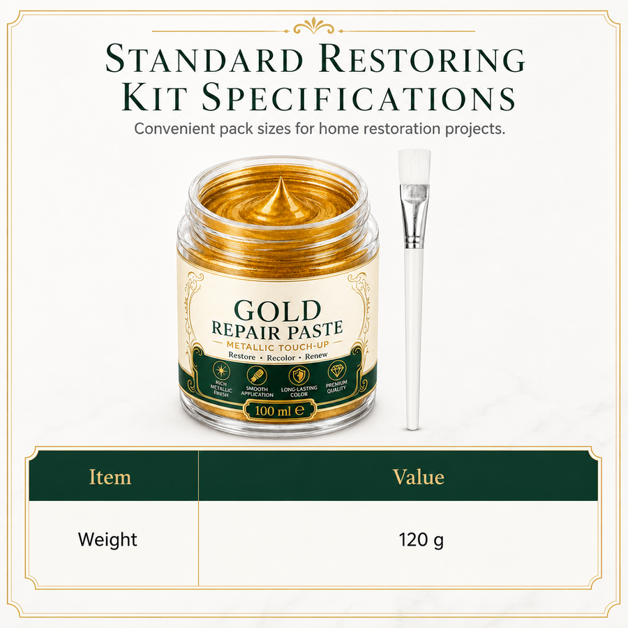 Metallic repair paste with water-resistant finish