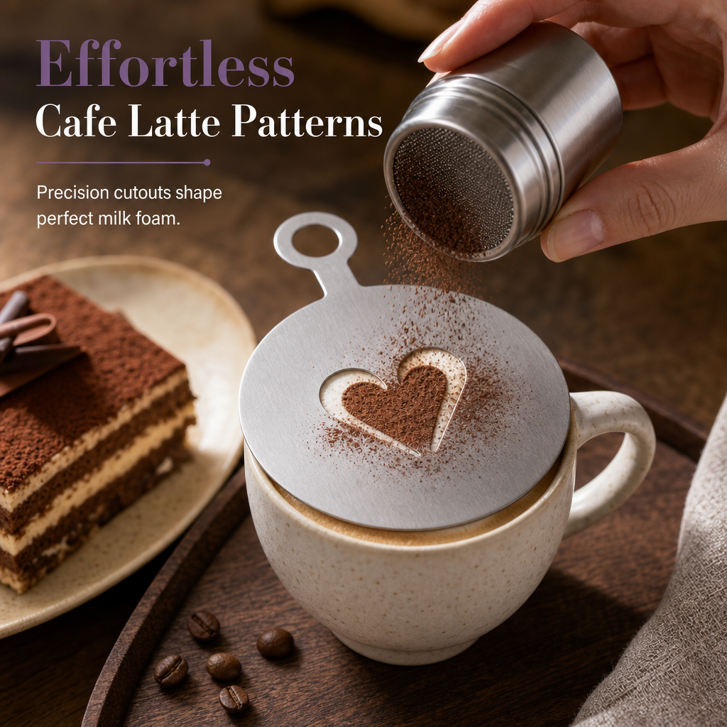 ☕Stainless Steel Coffee Latte Art Stencil Template - image 3