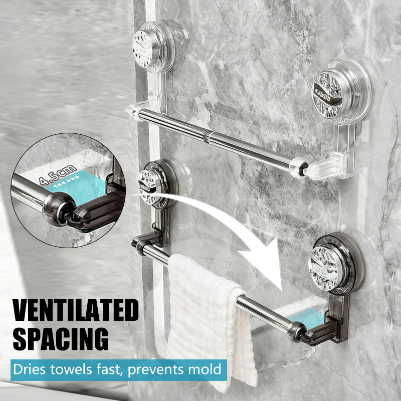 Hang Towels Instantly! No-Drill Adjustable Suction Cup Towel Bar