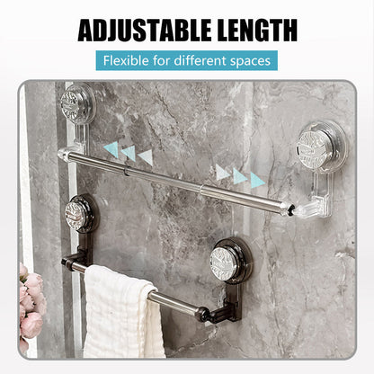 Hang Towels Instantly! No-Drill Adjustable Suction Cup Towel Bar