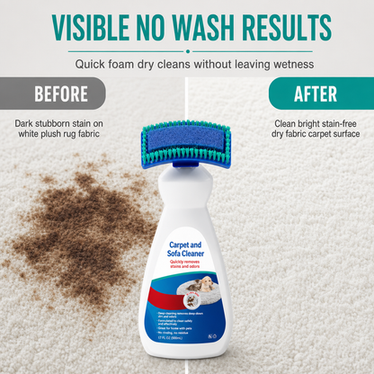 🧼 Waterless Fabric & Carpet Cleaner – Easy Spray & Wipe Cleaning for Sofas, Upholstery & Carpets