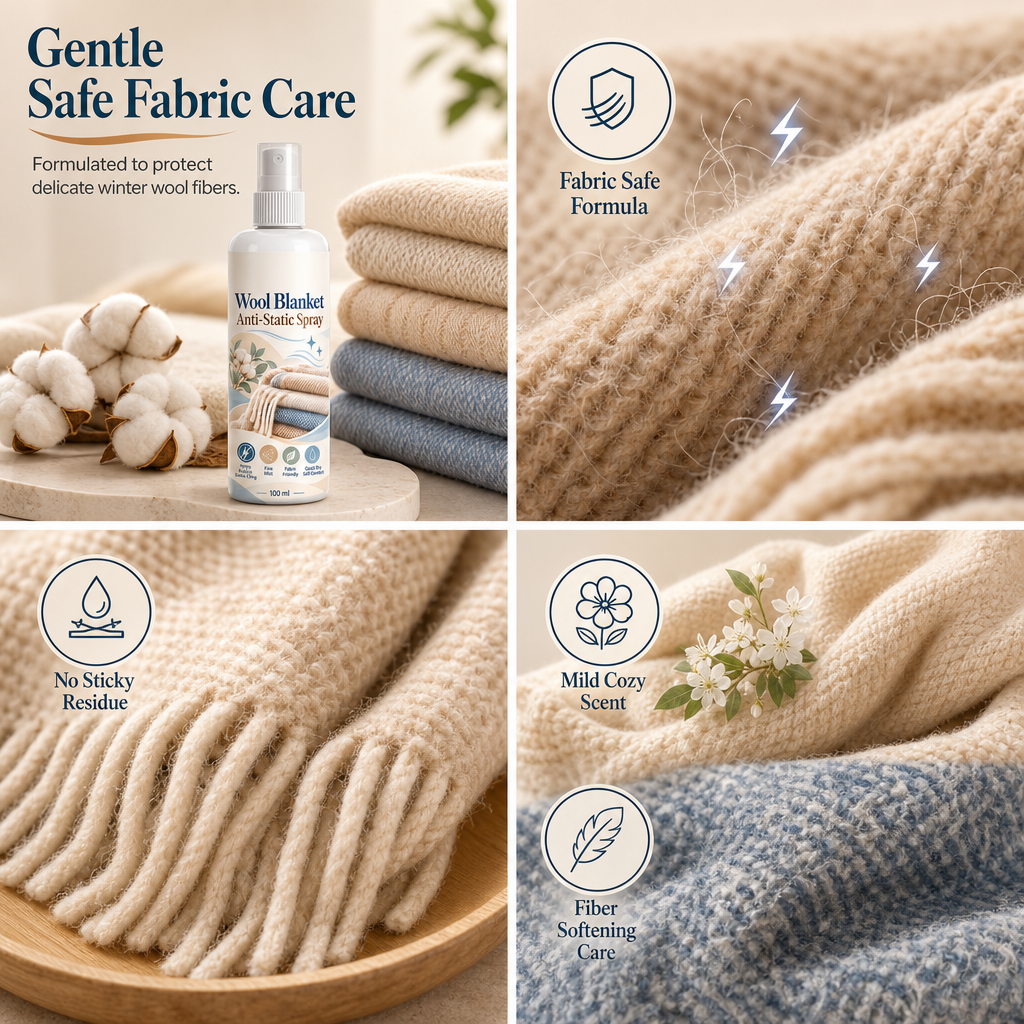 ✨ Anti-Static Fabric Spray – Gentle Static Cling Reducer for Blankets | 100ml