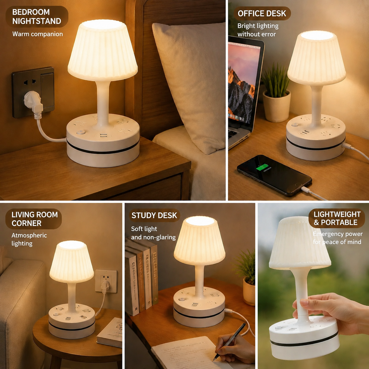 💡 Bedside Lamp + Charging Station – Light & Power in One - image 5