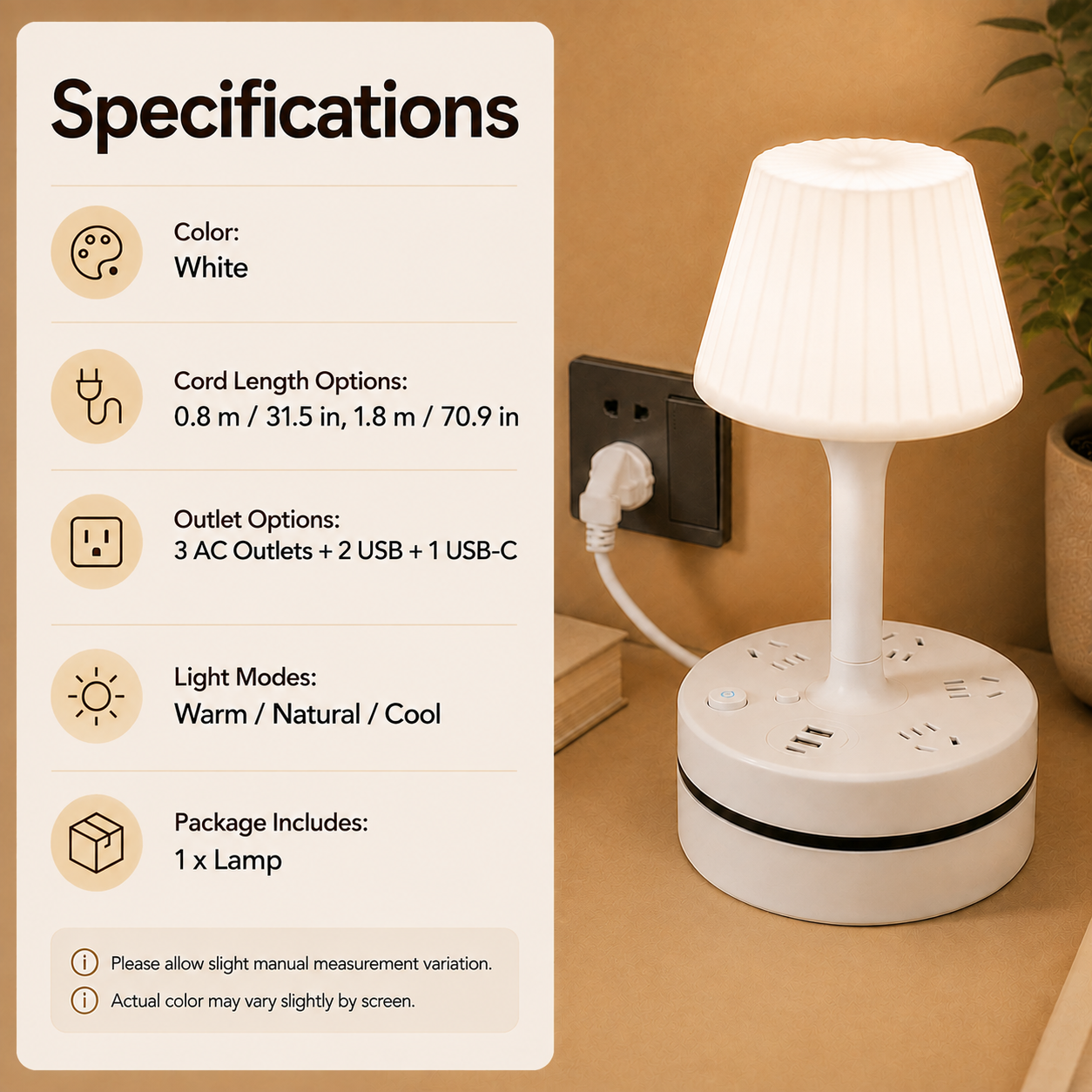 💡 Bedside Lamp + Charging Station – Light & Power in One - image 6
