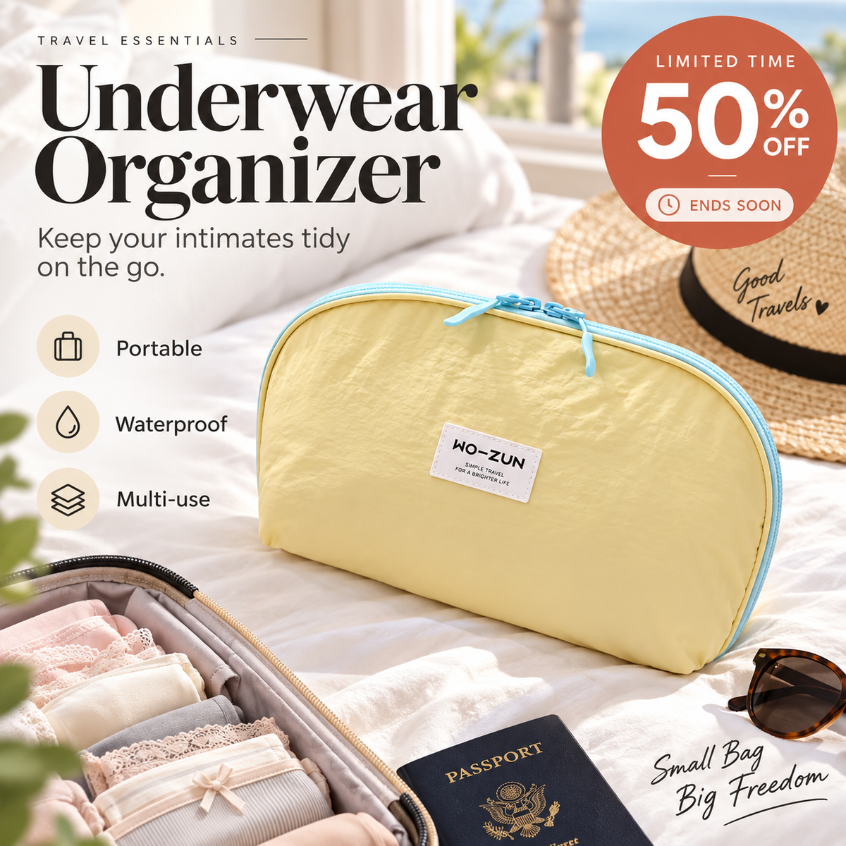 🧳💕 Portable Underwear Travel Organizer – Separate Storage for Bras, Panties & Socks - image 5